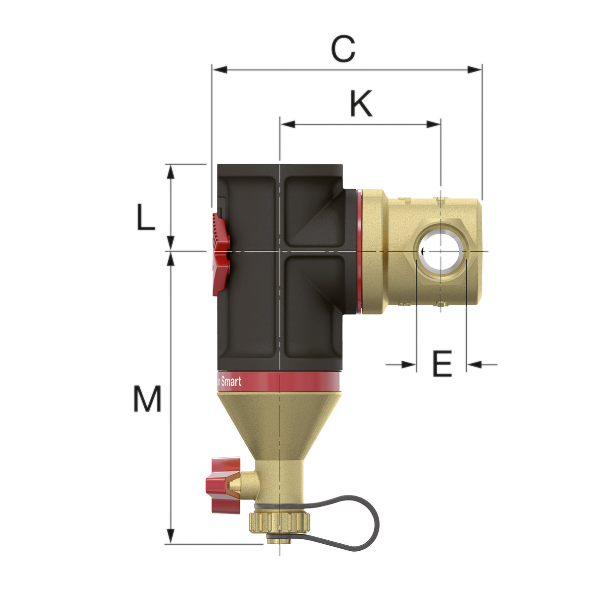 Flamco Clean Smart Vuilafscheider verticaal/horizontaal 22mm klem 30022