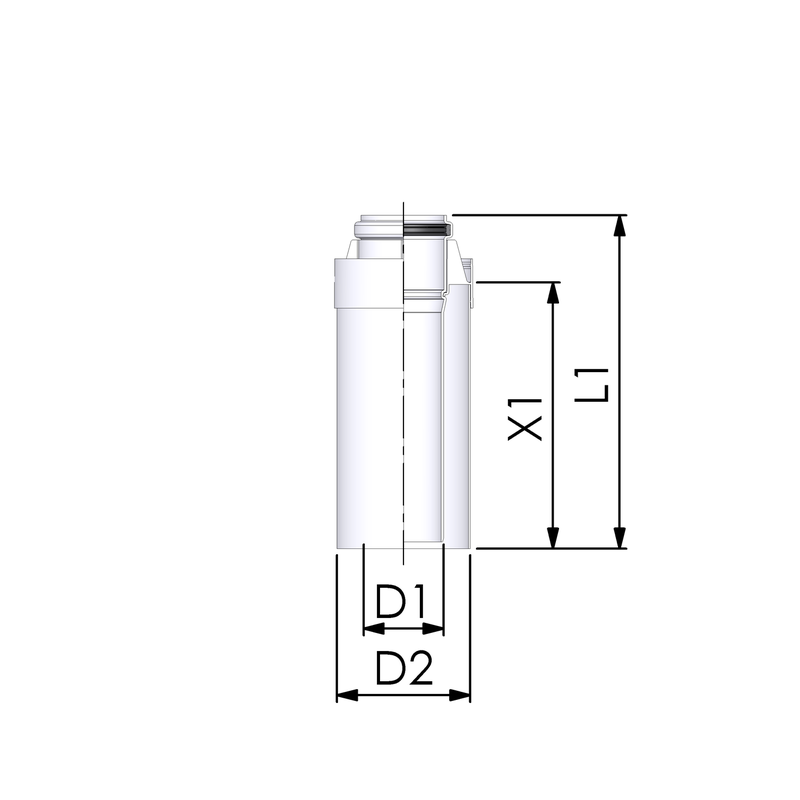 CoxDENS® Afvoerpijp 60/100 L=1000mm Connext X3