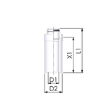 CoxDENS® Afvoerpijp 60/100 L=250mm Connext X3