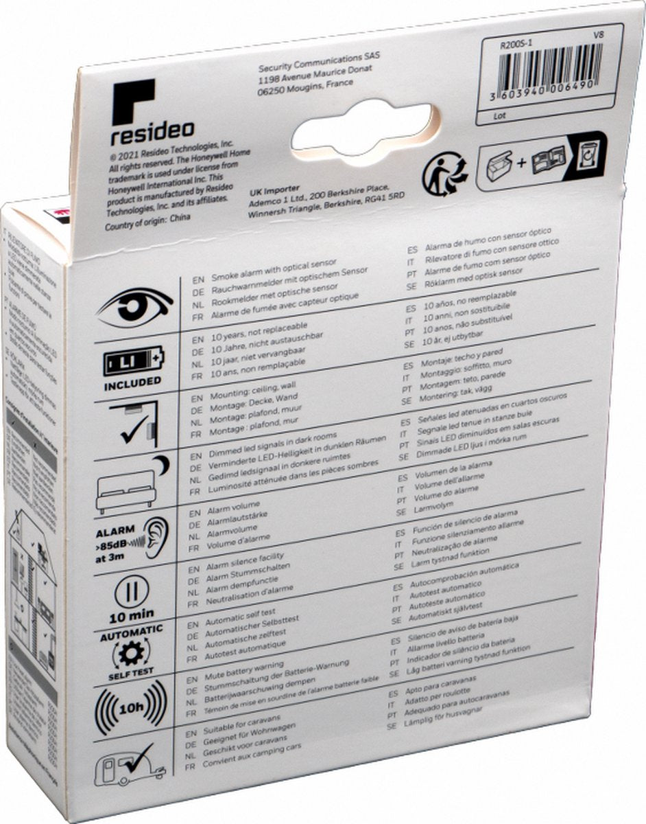 Honeywell Home rook alarm Autonoom R200S-1