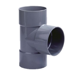 PVC T-stuk 40mm 3x lijmmof 90° grijs | CVketel.nl